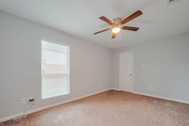 7730 Maple Tree Dr, Houston, TX 77088 - spare room featuring carpet, baseboards, and ceiling fan