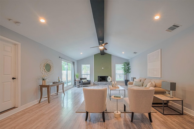 7730 Maple Tree Dr, Houston, TX 77088 - living room featuring light wood-style flooring, a ceiling fan, baseboards, and recessed lighting