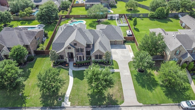 aerial view featuring a residential view