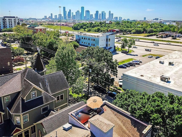bird's eye view featuring a city view