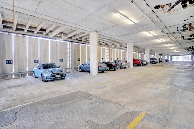 parking garage with a garage door opener