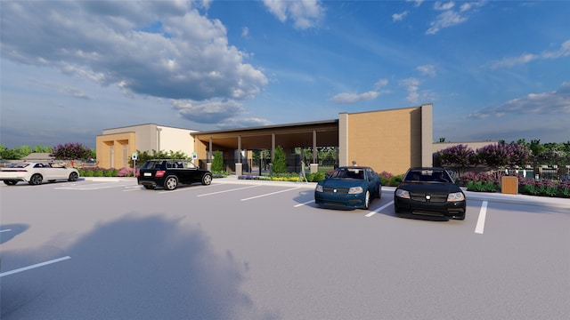 view of uncovered parking lot