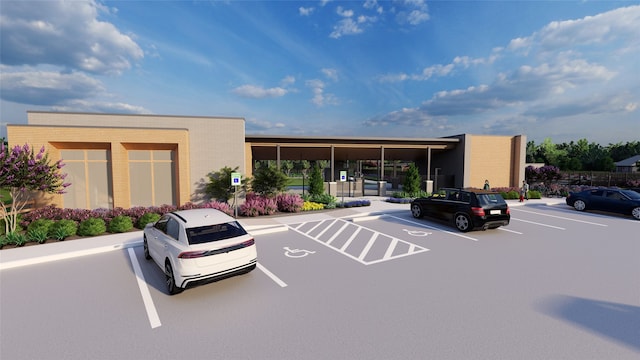 view of uncovered parking lot