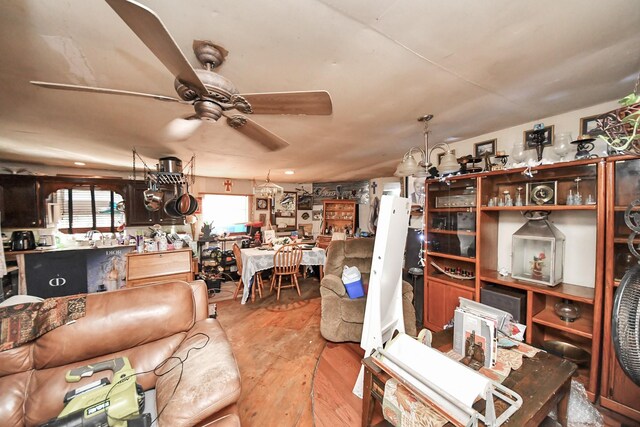 16777 Stinson Ln, Montgomery, TX 77316 - living area with a ceiling fan and wood finished floors