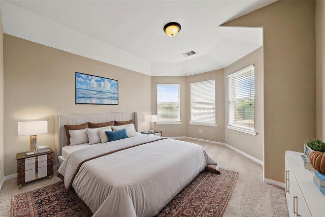 514 Whitney Oaks Ln, Stafford, TX 77477 - bedroom with baseboards, visible vents, and light colored carpet