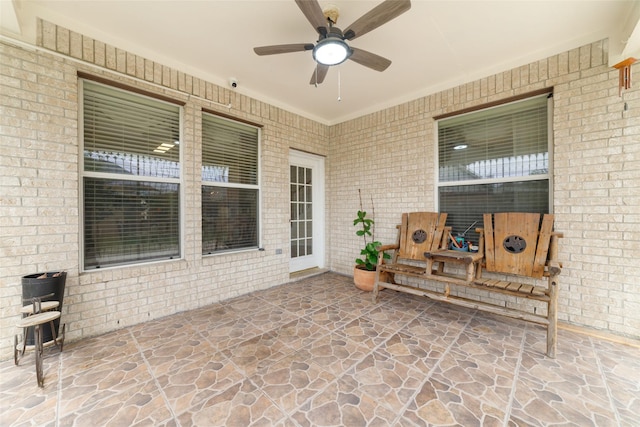 view of patio / terrace with ceiling fan