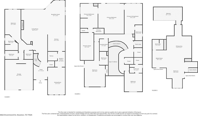 3822 Drummond St, Houston, TX 77025 - home floor plan