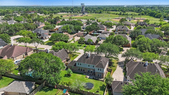 aerial view with a residential view