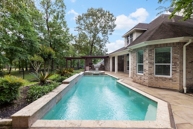 1614 Beau Rivage, Conroe, TX 77304 - view of pool featuring a fenced backyard, a patio area, and a pool with connected hot tub