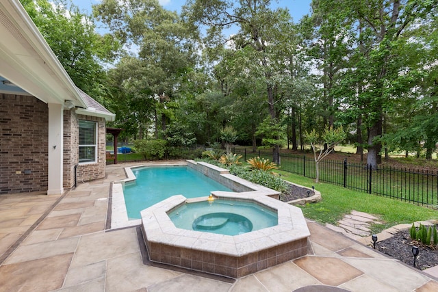 1614 Beau Rivage, Conroe, TX 77304 - view of swimming pool featuring a patio area, a fenced backyard, and view of scattered trees