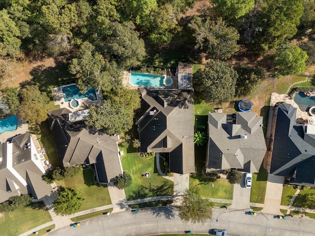 1614 Beau Rivage, Conroe, TX 77304 - aerial view of property's location with a pool area