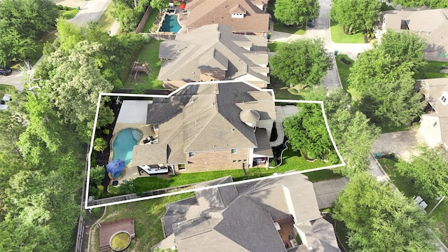 drone / aerial view with a residential view