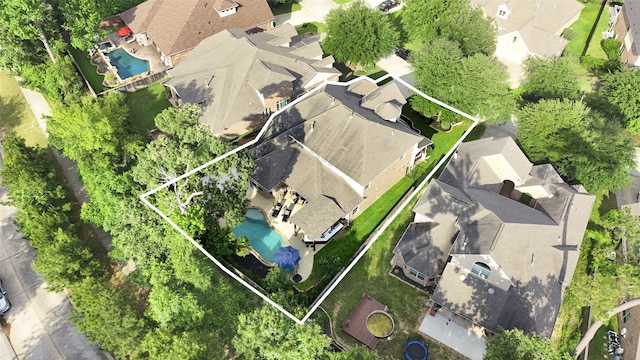 drone / aerial view featuring a residential view