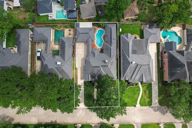 aerial view featuring a residential view