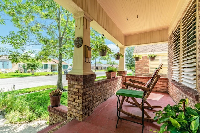 view of patio featuring covered porch