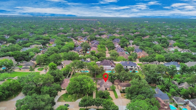 aerial view with a residential view