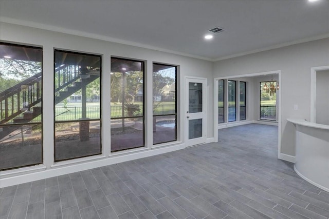 interior space featuring visible vents, recessed lighting, and a healthy amount of sunlight