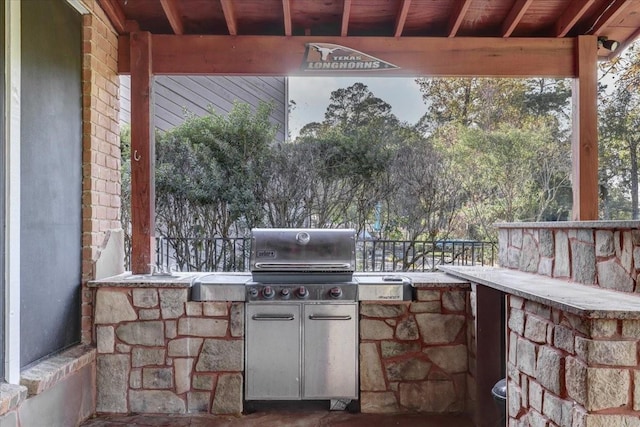 view of patio / terrace with exterior kitchen
