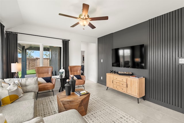 158 W Coralburst Loop, Montgomery, TX 77316 - living room featuring light tile patterned floors and ceiling fan