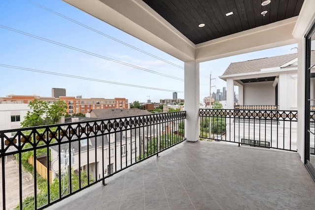 balcony featuring a view of city