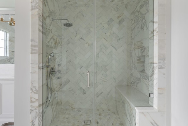 1323 Peden St, Houston, TX 77006 - bathroom with a marble finish shower