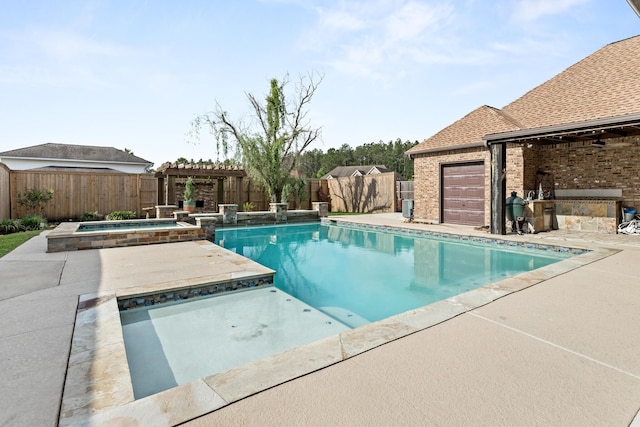101 Sir Cameron, Lumberton, TX 77657 - view of pool with an in-ground hot tub, a fenced backyard, and a patio area