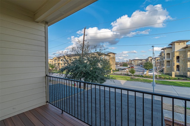 balcony with a residential view