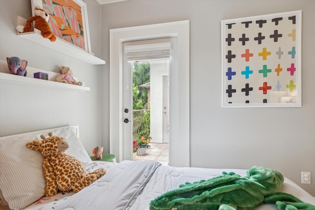 bedroom with access to exterior