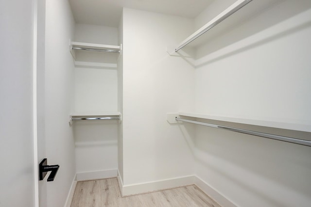spacious closet with light wood-style floors
