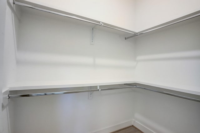 spacious closet with wood finished floors