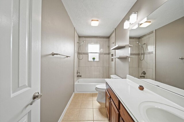 1704 Tempe St, League City, TX 77573 - full bathroom with toilet,  shower combination, vanity, tile patterned floors, and baseboards
