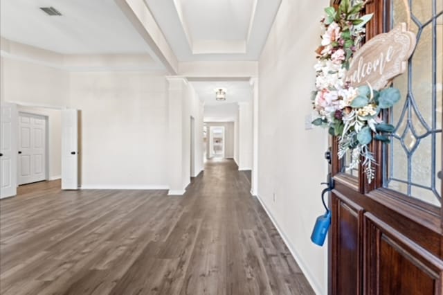 7103 Hot Creek Trce, Humble, TX 77346 - entryway with wood finished floors and baseboards