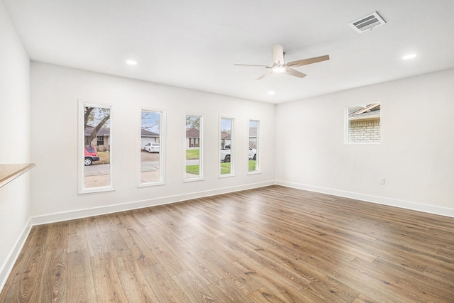 1510 Tarberry Rd, Houston, TX 77088 - unfurnished room with wood finished floors, ceiling fan, baseboards, and recessed lighting