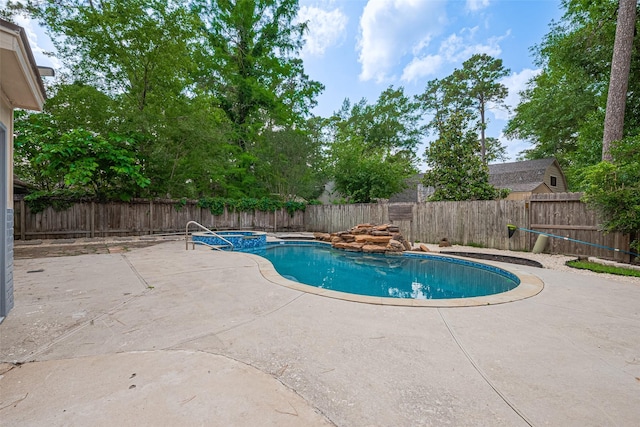 14823 Forest Lodge Dr, Houston, TX 77070 - view of pool with a fenced backyard, a fenced in pool, and a patio