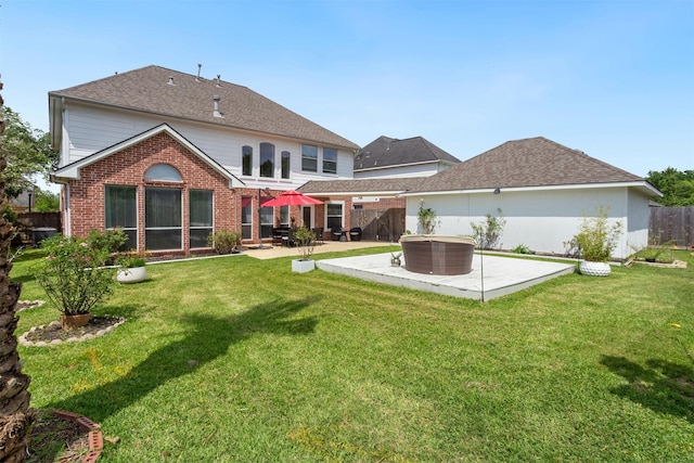 3902 Lakeridge Canyon Dr, Sugar Land, TX 77498 - back of property with a patio and brick siding