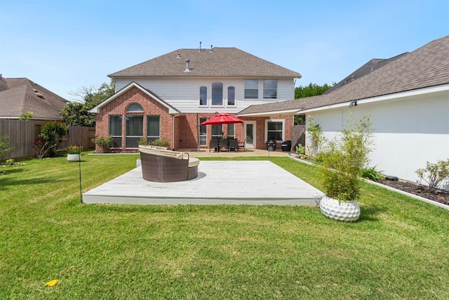 3902 Lakeridge Canyon Dr, Sugar Land, TX 77498 - rear view of house with brick siding and a patio
