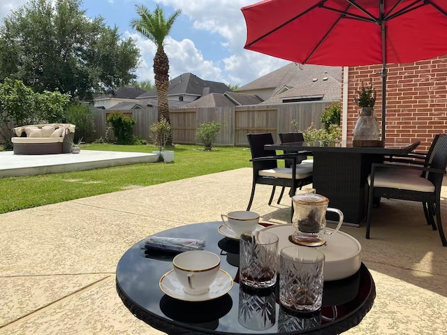 3902 Lakeridge Canyon Dr, Sugar Land, TX 77498 - view of patio with outdoor dining area