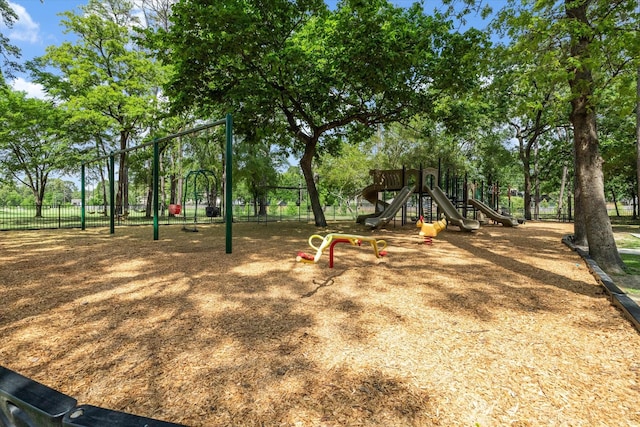 communal playground with fence
