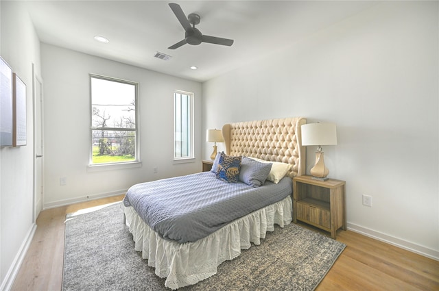 4009 New Orleans St A/B, Unit A/B Houston, TX 77020 - bedroom featuring baseboards, wood finished floors, visible vents, and recessed lighting