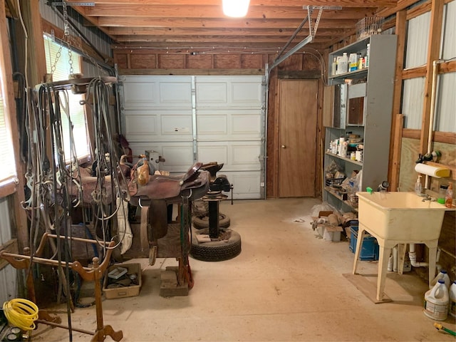 view of garage