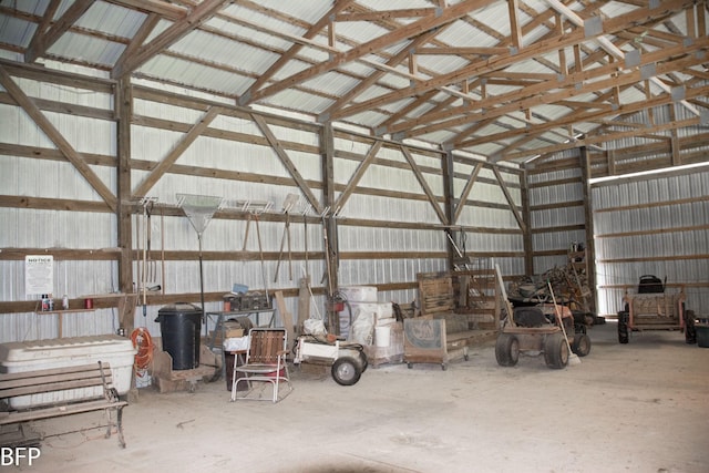 garage featuring metal wall