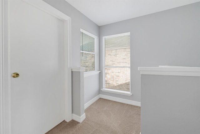 carpeted spare room with baseboards and a wealth of natural light