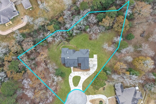 1406 Amber Cv, Willis, TX 77378 - aerial view of property's location featuring property boundaries highlighted