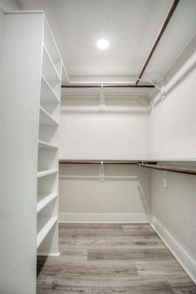 spacious closet featuring wood finished floors