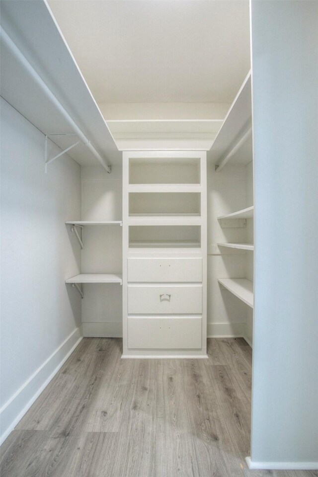 spacious closet featuring wood finished floors