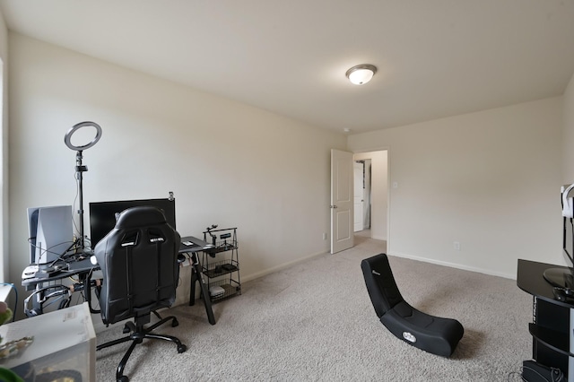 office space featuring baseboards and carpet floors
