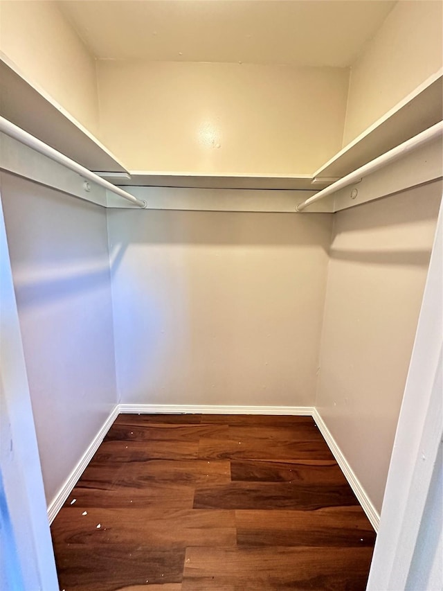 spacious closet with wood finished floors