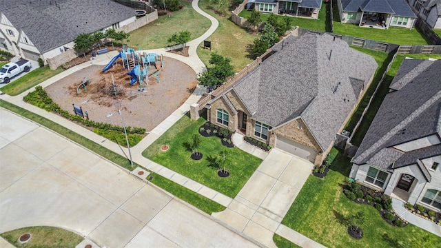bird's eye view featuring a residential view