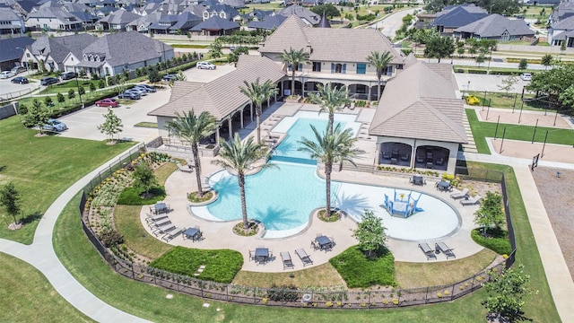 aerial view featuring a residential view