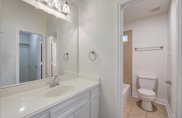 1840 Leela Springs Dr, Conroe, TX 77304 - full bath with visible vents, tile patterned flooring, vanity, and toilet